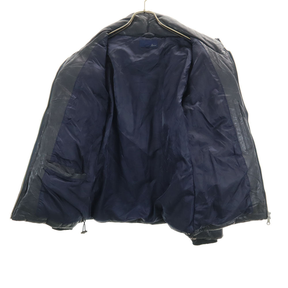 アヴィレックス 6251030 羊革 レザー ダウンジャケット S 濃紺 AVIREX レディース