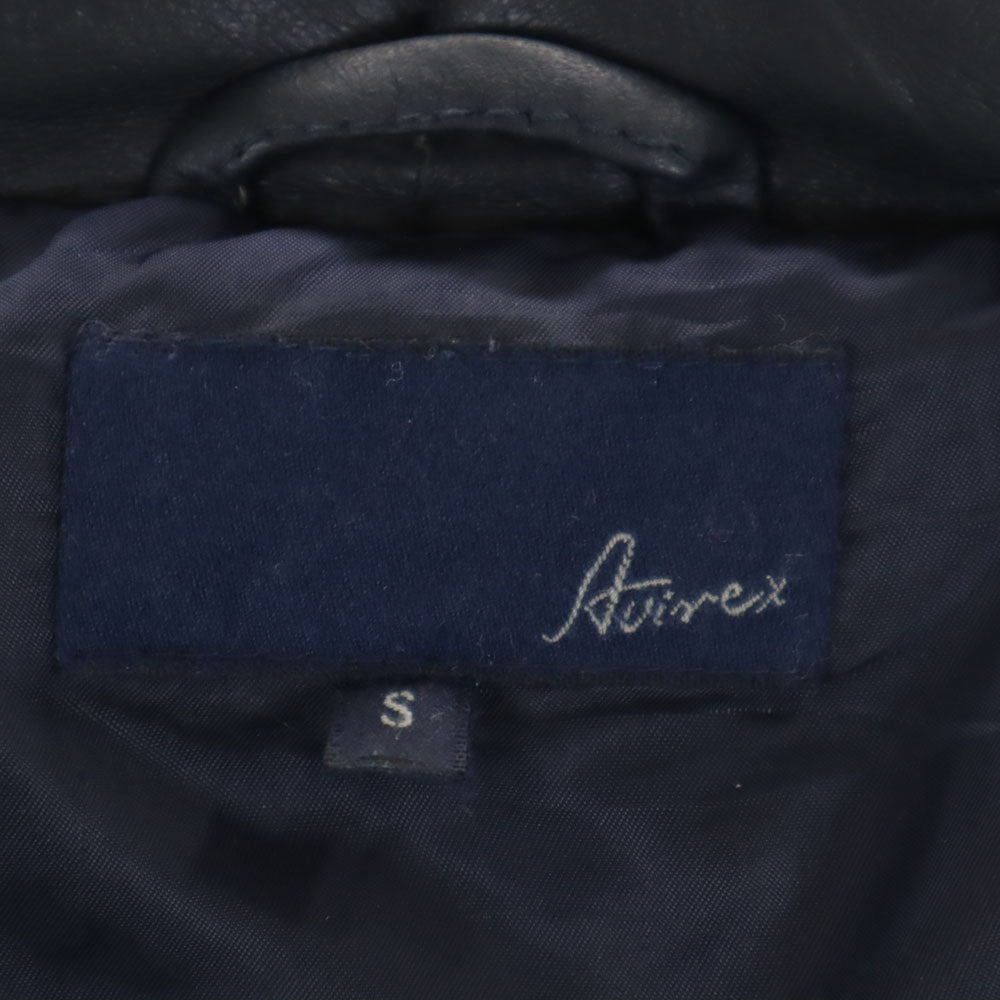 アヴィレックス 6251030 羊革 レザー ダウンジャケット S 濃紺 AVIREX レディース