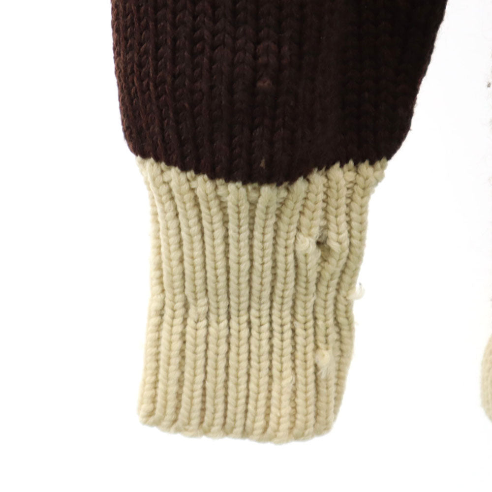 BUCKY WARREN 60s ヴィンテージ 長袖 レタード カーディガン ブラウン ツートンカラー メンズ