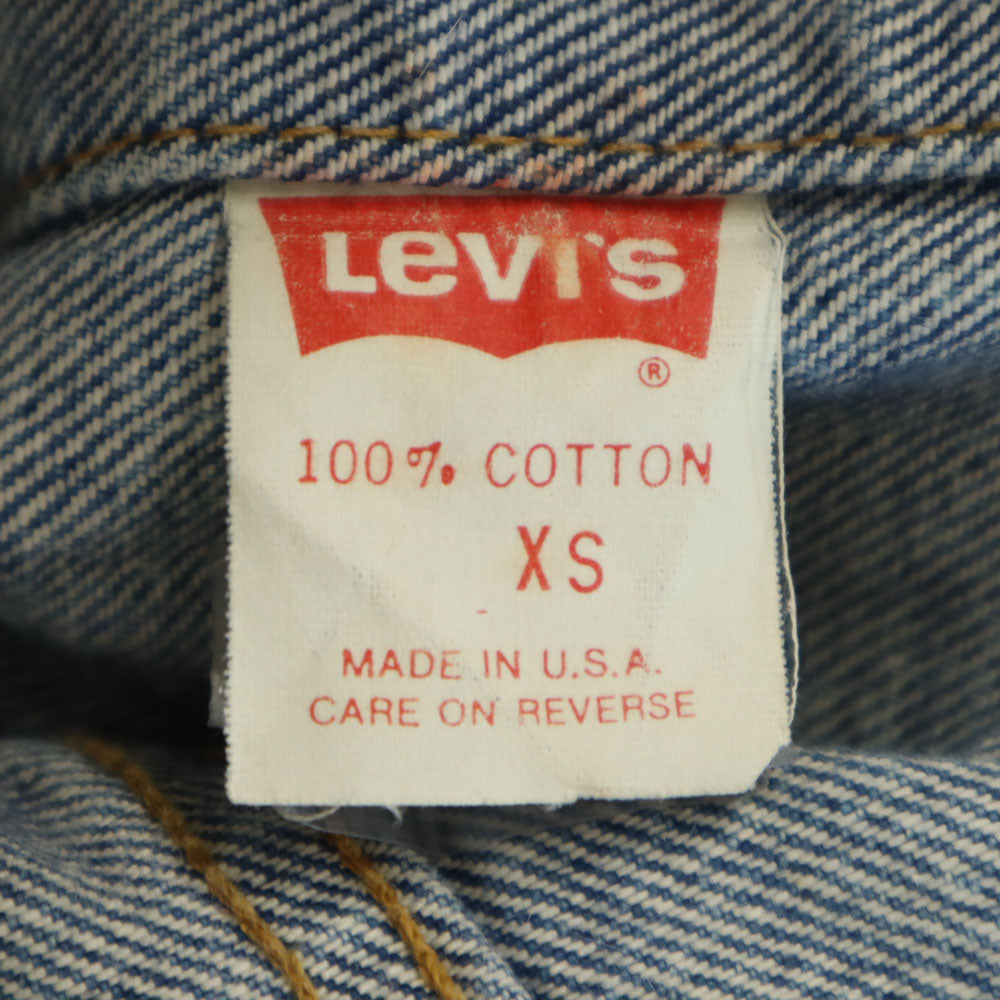 Levi's リーバイス 90s 70507-0214 オールド USA製 ブリーチ加工 デニムジャケット XS ブルー ハンドウォーマポケット付き メンズ