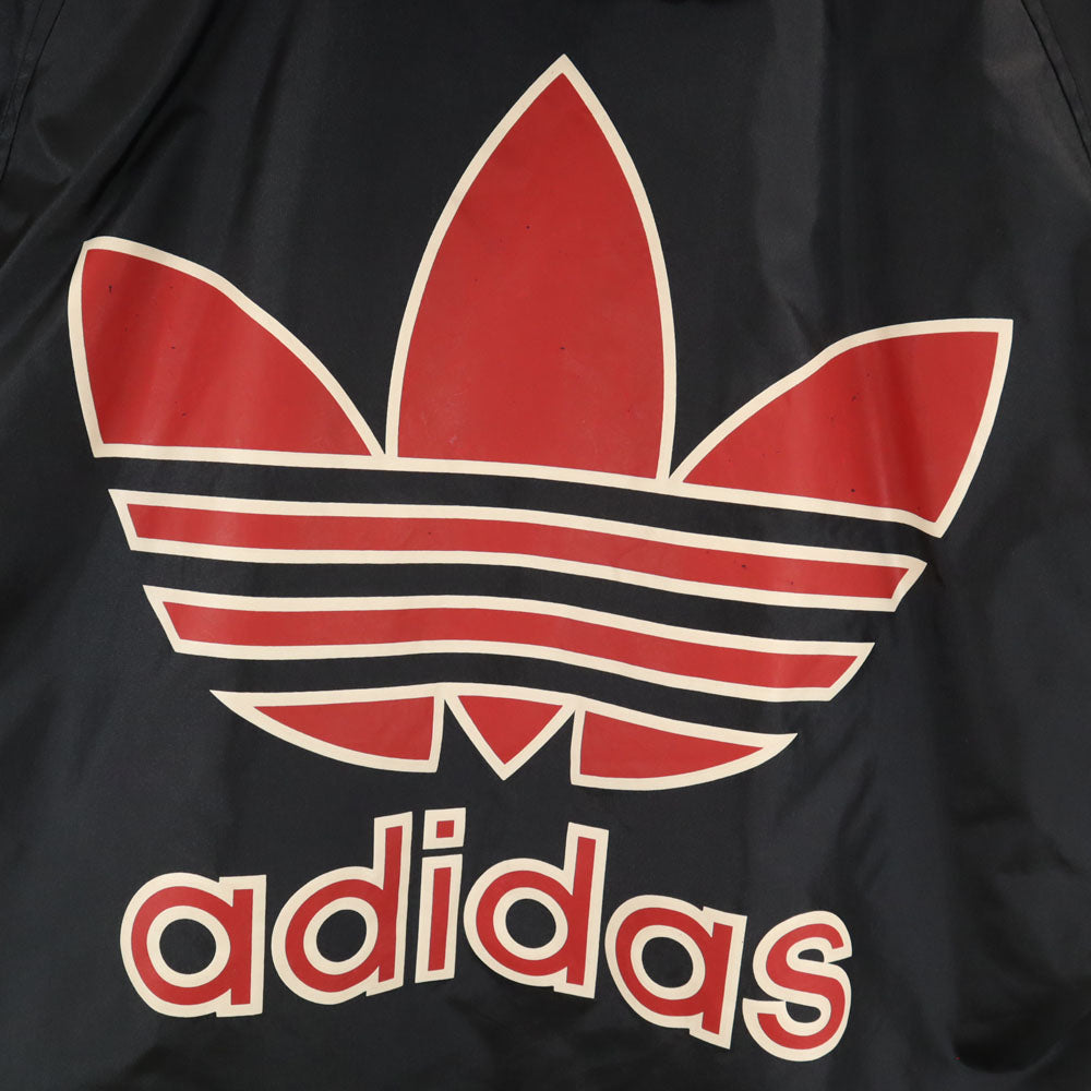 adidas アディダス 80s デサント社 日本製 ヴィンテージ バック トレフォイルロゴ 中綿コート FREE ブラック 裏ボア キッズ