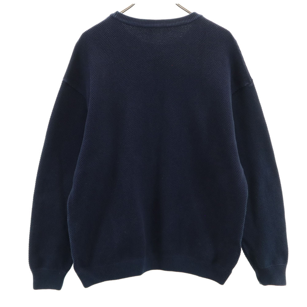 crepuscule クレプスキュール 日本製 長袖 モスステッチ セーター 2 ネイビー 鹿の子 MOSS STITCH プルオーバー メンズ