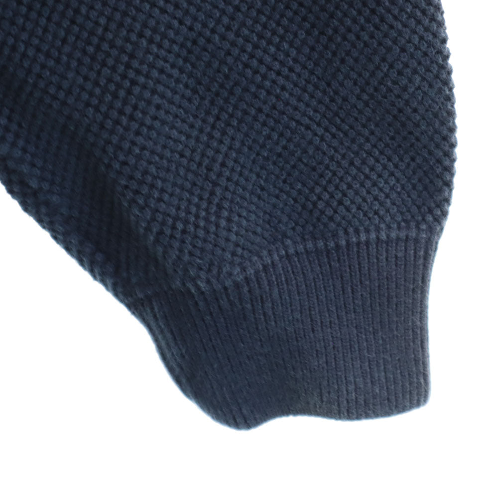 crepuscule クレプスキュール 日本製 長袖 モスステッチ セーター 2 ネイビー 鹿の子 MOSS STITCH プルオーバー メンズ