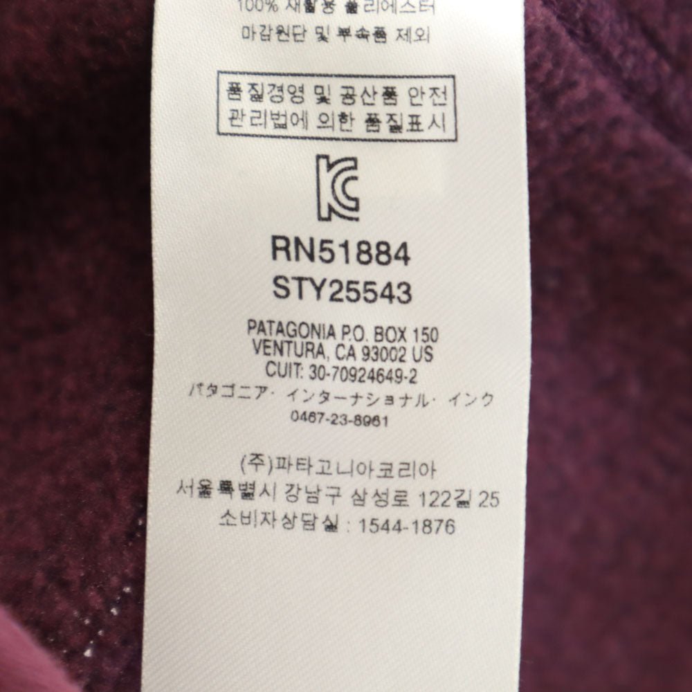 patagonia パタゴニア アウトドア 25543 フリースジャケット XS パープル レディース