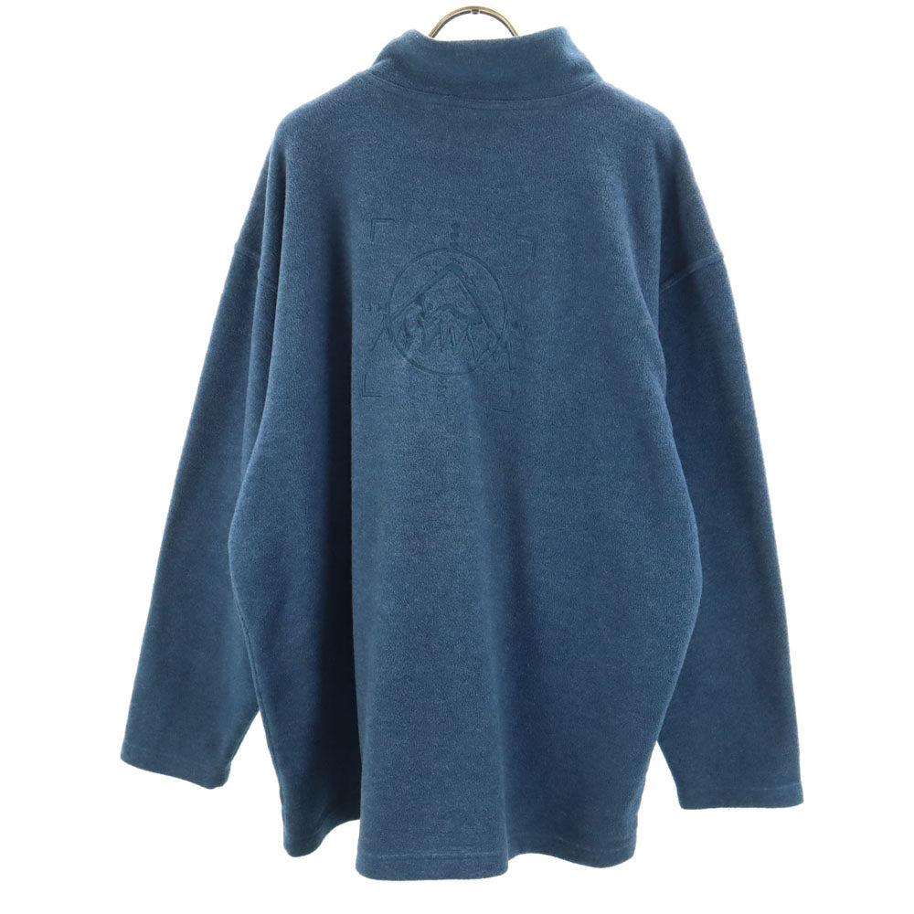 adidas アディダス 80s 90s オールド シンガポール製 万国旗タグ バックプリント 長袖 フリース カットソー M ブルー メンズ