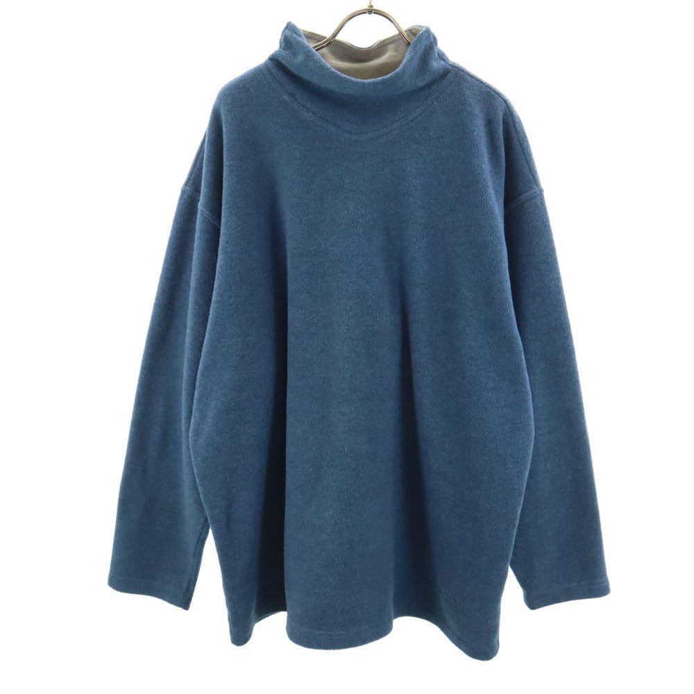 adidas アディダス 80s 90s オールド シンガポール製 万国旗タグ バックプリント 長袖 フリース カットソー M ブルー メンズ