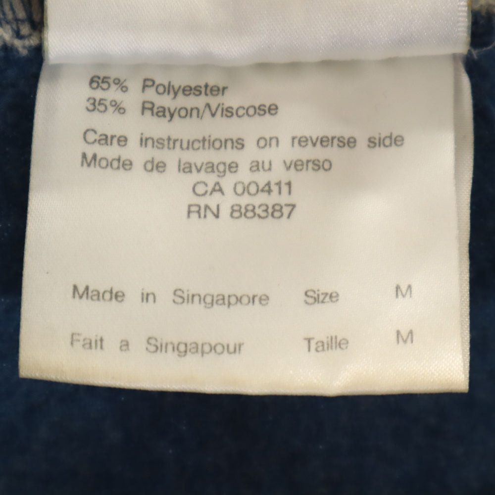 adidas アディダス 80s 90s オールド シンガポール製 万国旗タグ バックプリント 長袖 フリース カットソー M ブルー メンズ