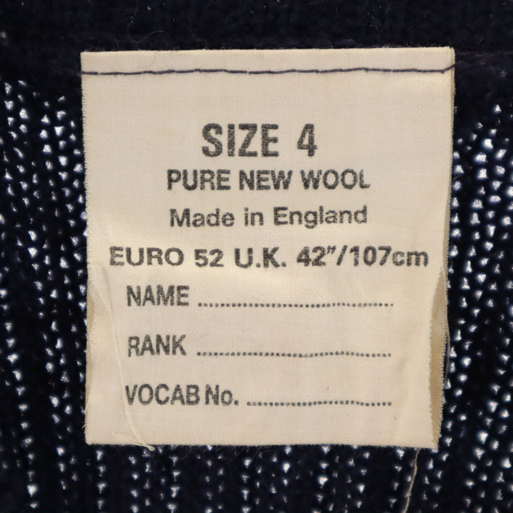 British Army イギリス軍 90s オールド イングランド製 ウールブレンド 長袖 コマンド セーター 4 ネイビー ニット インナー メンズ