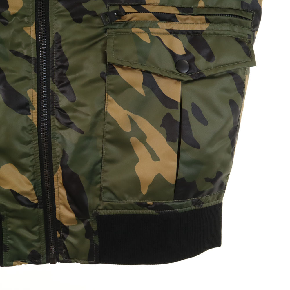 Guess ゲス カモフラ柄 中綿ジャケット S カーキ 他 迷彩 メンズ
