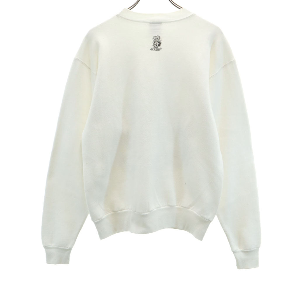 ONEITA オニータ 90s オールドUSA製 ラットフィンク 長袖 プリント スウェット M ホワイト トレーナー 裏起毛 メンズ