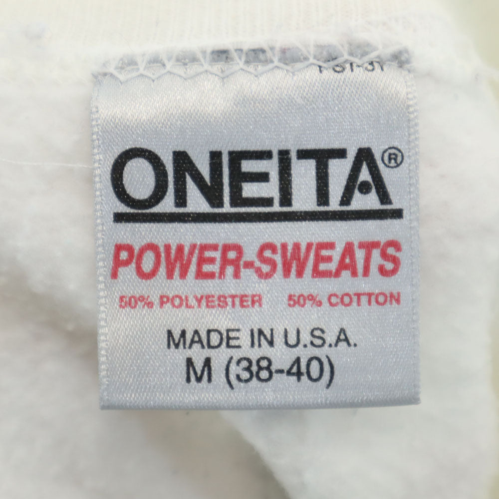 ONEITA オニータ 90s オールドUSA製 ラットフィンク 長袖 プリント スウェット M ホワイト トレーナー 裏起毛 メンズ