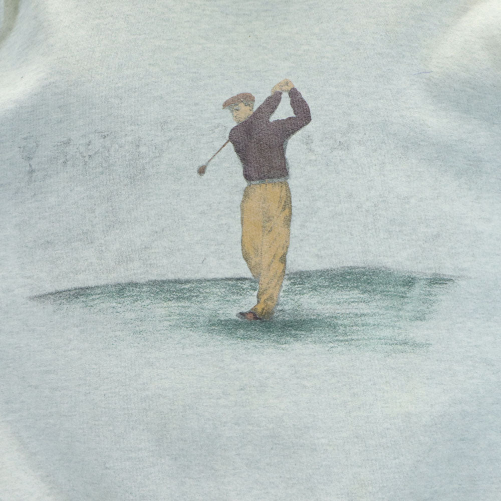 OLD オールド 80s 90s 長袖 ゴルフプリント スウェット グレー トレーナー 裏起毛 メンズ