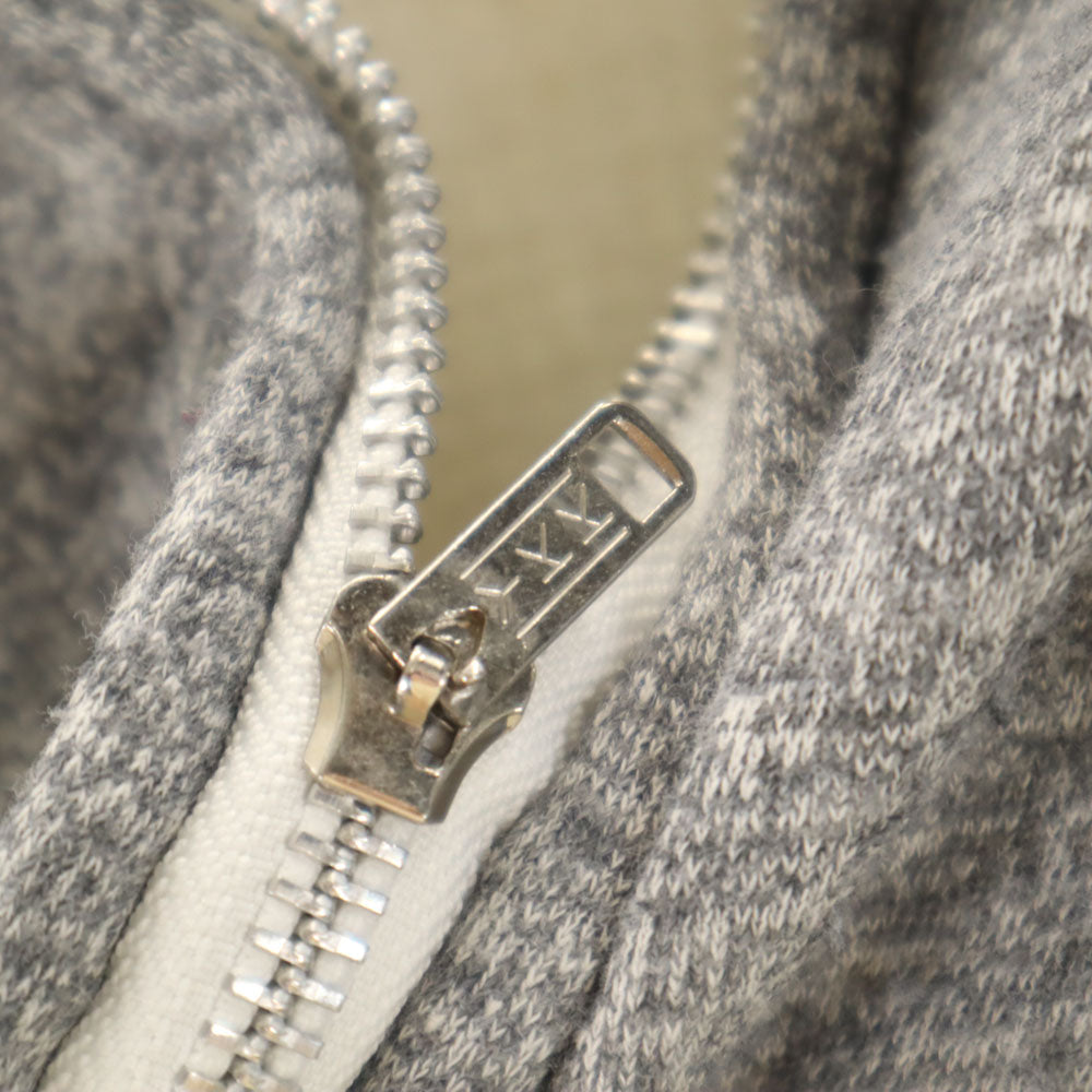 マクレガー 80s ヴィンテージ ルーマニア製 片爪YKK 長袖 裏地サーマル ジップパーカー M グレー McGregor 染み込みプリント メンズ