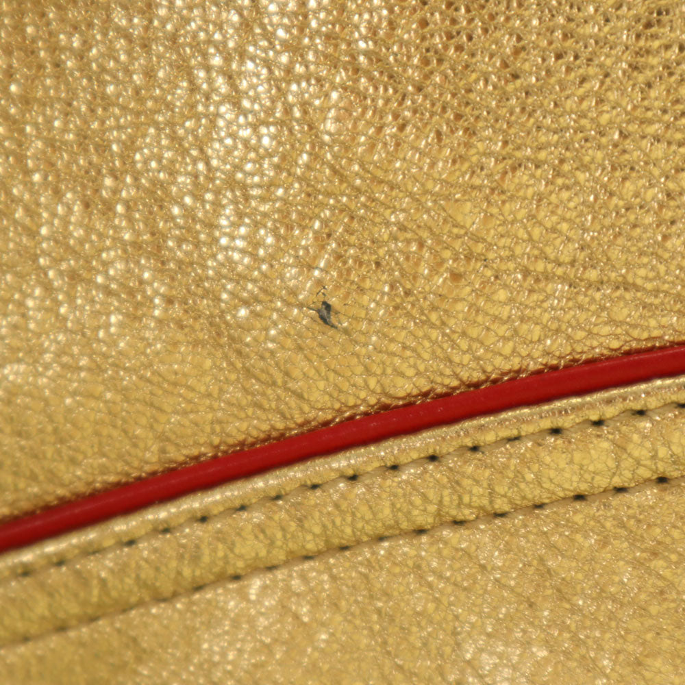 GUCCI グッチ 491948 イタリア製 ゴートレザー ダブルライダースジャケット 36 ゴールド スパンコール ショート丈 ハンガー 衣装カバー付き レディース