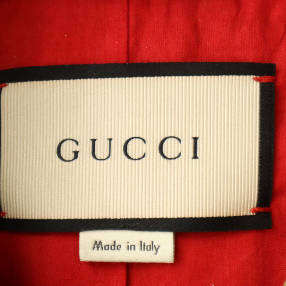 GUCCI グッチ 491948 イタリア製 ゴートレザー ダブルライダースジャケット 36 ゴールド スパンコール ショート丈 ハンガー 衣装カバー付き レディース