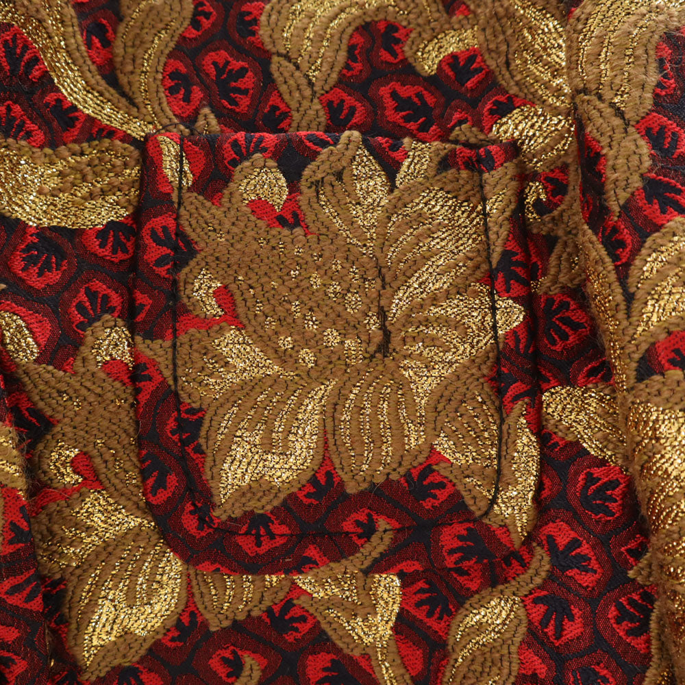 GUCCI グッチ 441738 イタリア製 花柄 ジャガード ジャケット 38 レッド 他 リボン ハンガー付き レディース