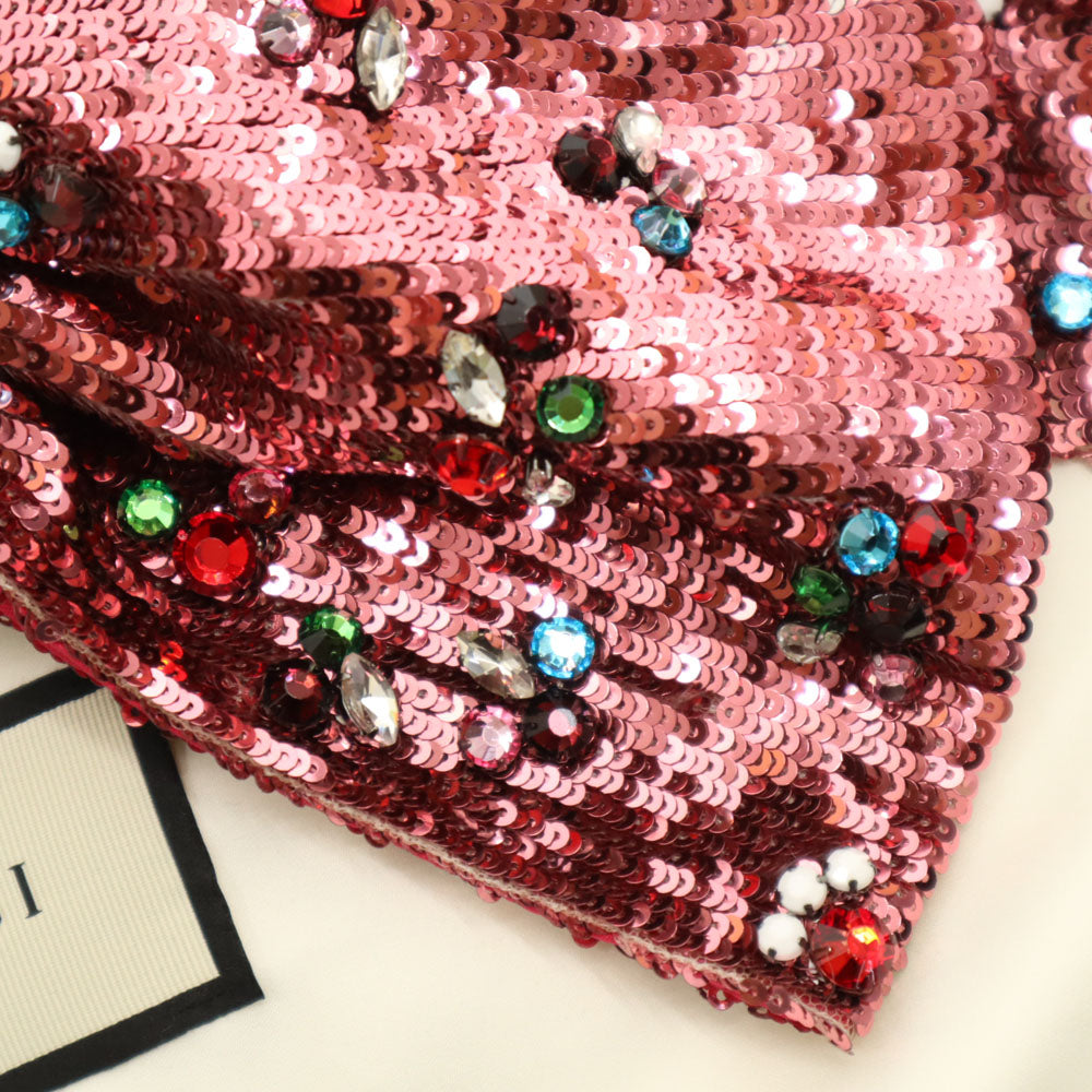 GUCCI グッチ 441738 イタリア製 花柄 ジャガード ジャケット 38 レッド 他 リボン ハンガー付き レディース