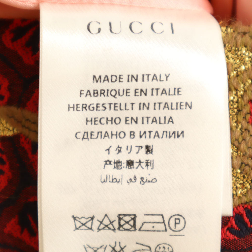 GUCCI グッチ 441738 イタリア製 花柄 ジャガード ジャケット 38 レッド 他 リボン ハンガー付き レディース