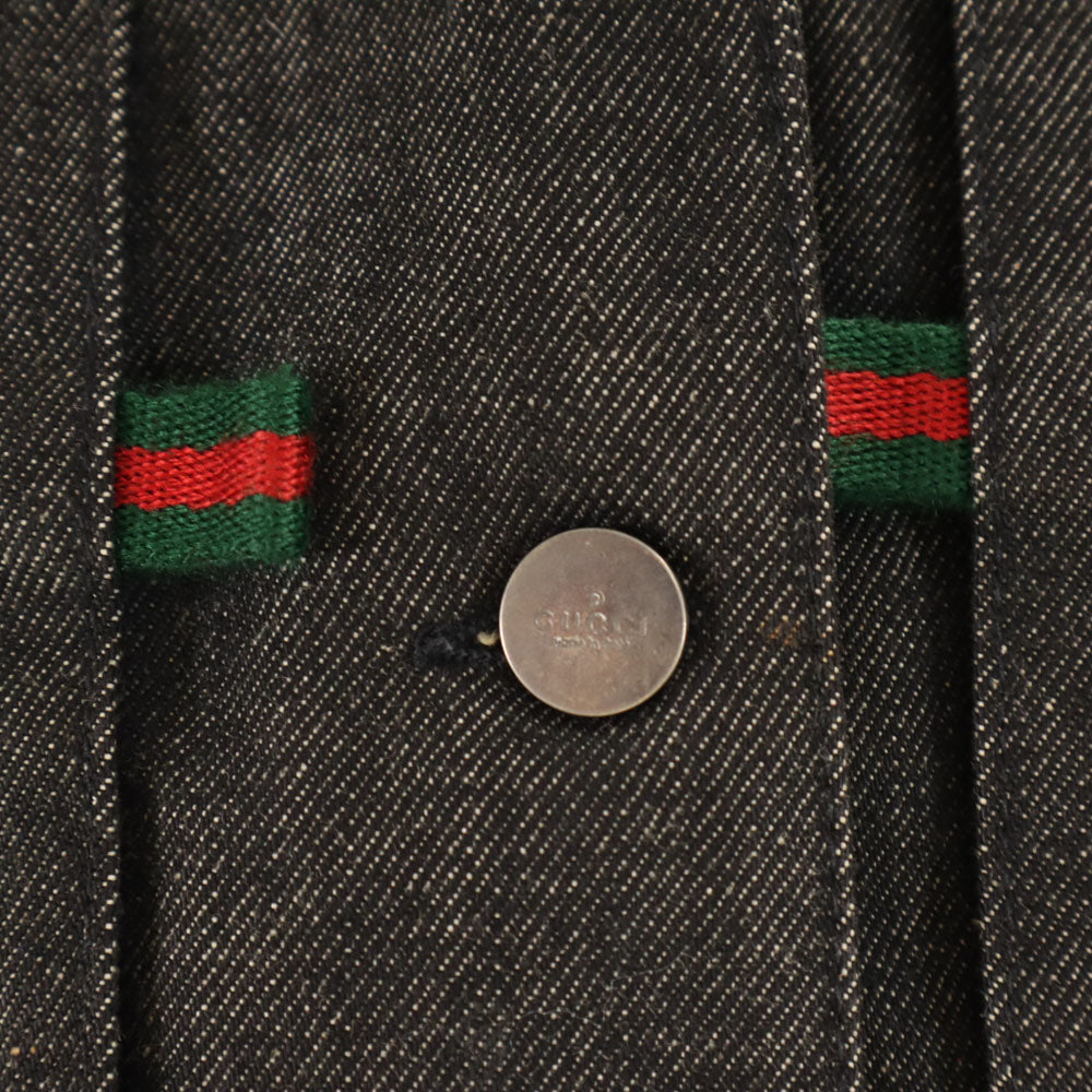 GUCCI グッチ イタリア製 デニムジャケット 38 ブラック レディース