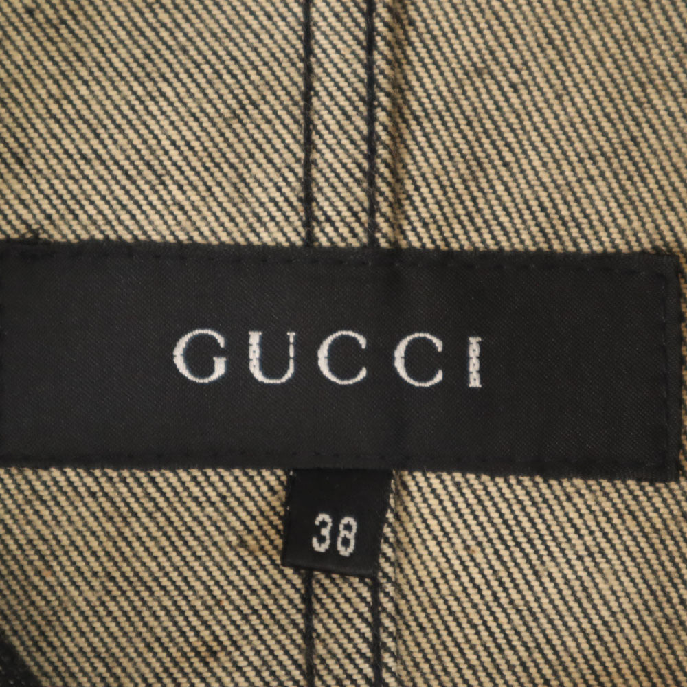 GUCCI グッチ イタリア製 デニムジャケット 38 ブラック レディース