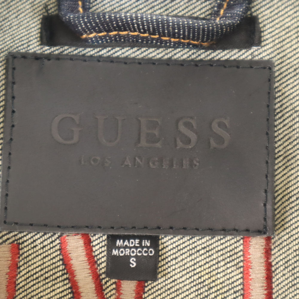Guess ゲス バック刺繍 デニムジャケット S インディゴ ジージャン トラッカー メンズ