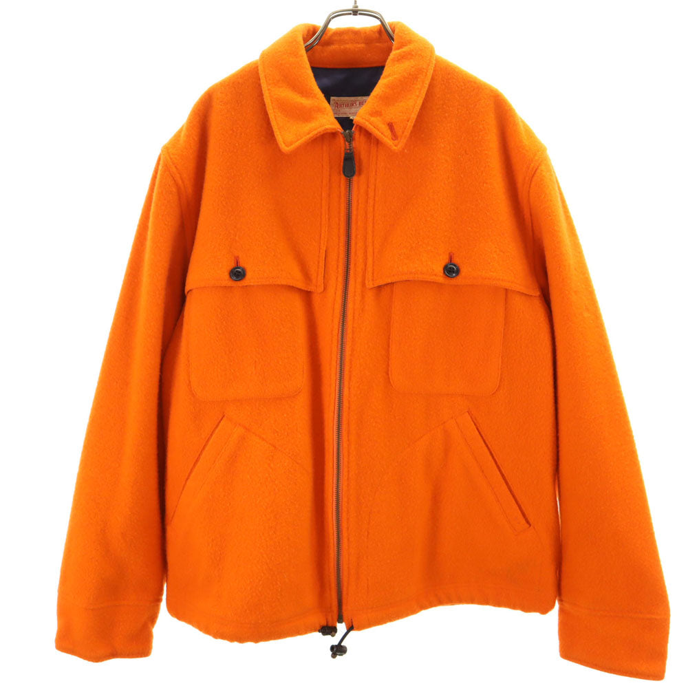 アーサーズビーイング ウールブレンド ジップジャケット L オレンジ メンズ