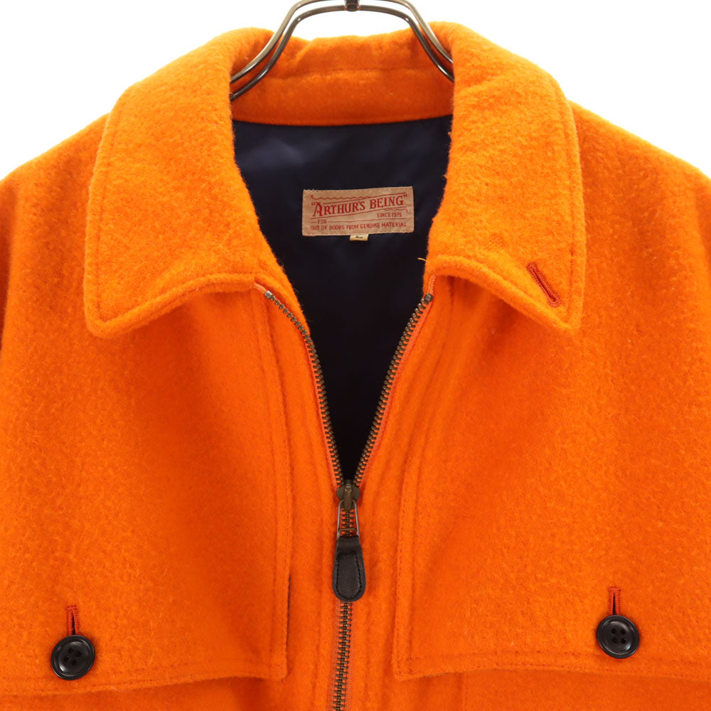 アーサーズビーイング ウールブレンド ジップジャケット L オレンジ メンズ