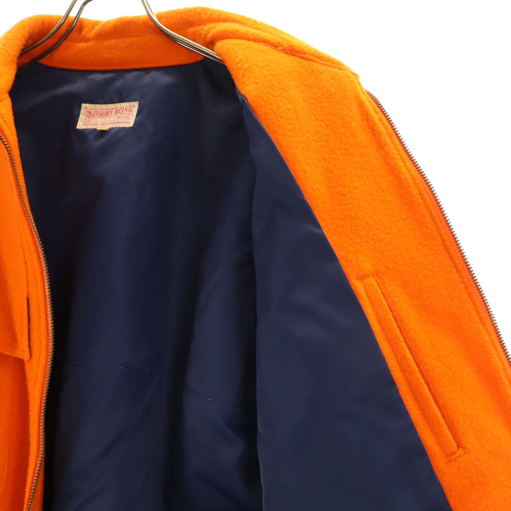 アーサーズビーイング ウールブレンド ジップジャケット L オレンジ メンズ