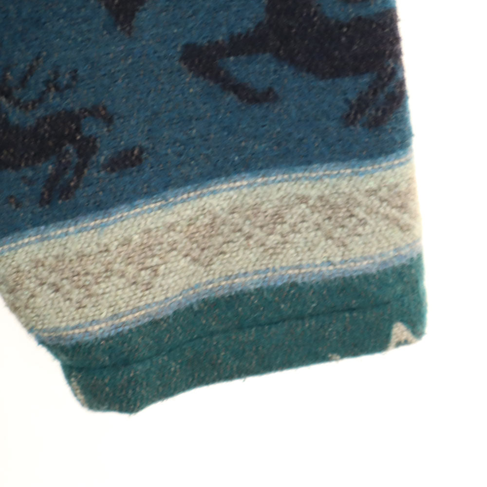 L.L.Bean エルエルビーン 80s ヴィンテージ ネイティブ柄 ハーフジップ ウールジャケット グリーン 他 ブランケットジャケット メンズ