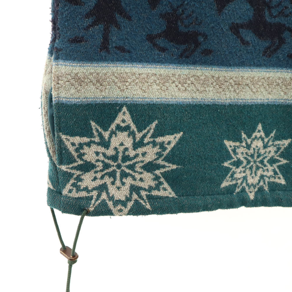 L.L.Bean エルエルビーン 80s ヴィンテージ ネイティブ柄 ハーフジップ ウールジャケット グリーン 他 ブランケットジャケット メンズ