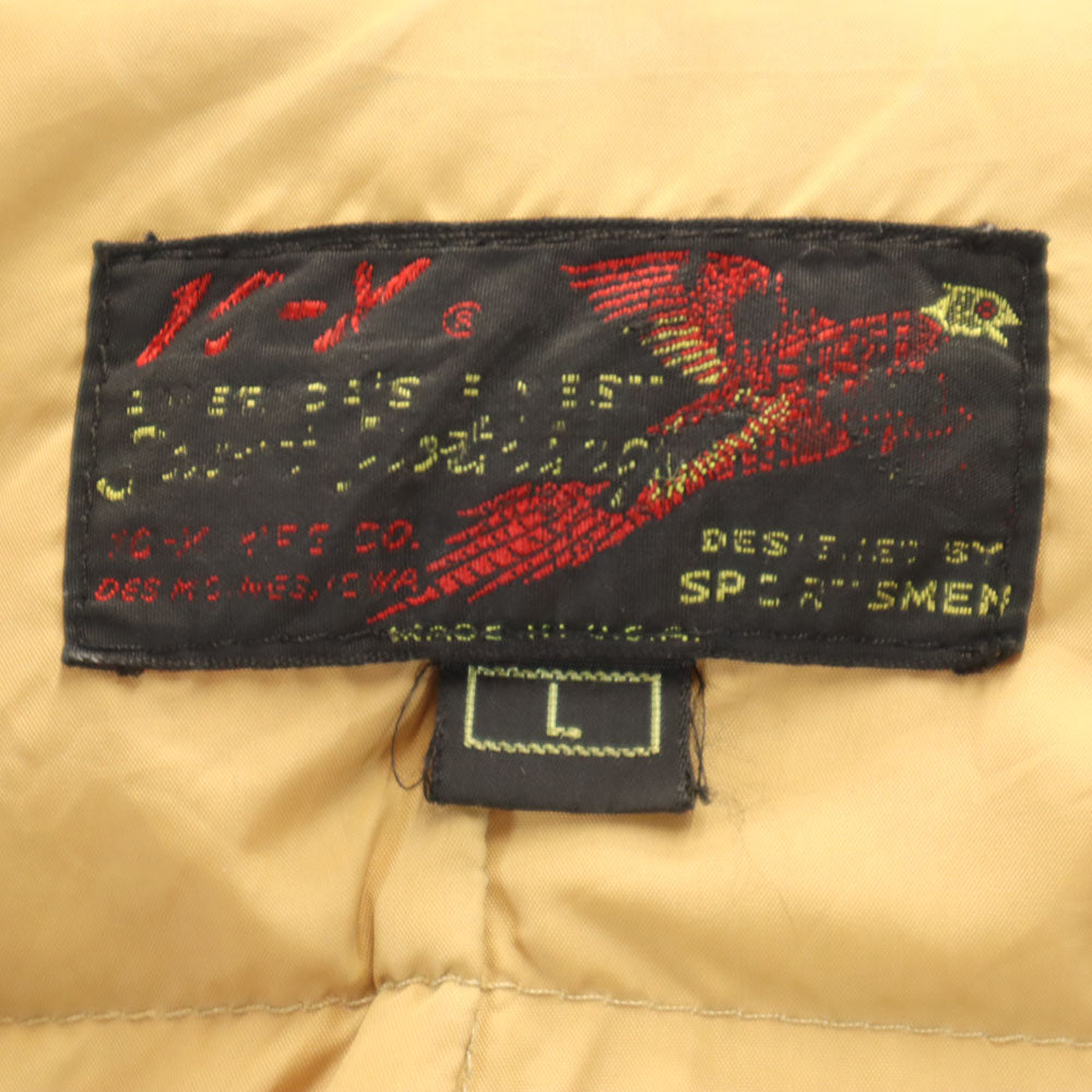 テンエックス 70s ヴィンテージ USA製 デカタロン グースダウン ハンティングジャケット L レッド 裏キルティング メンズ