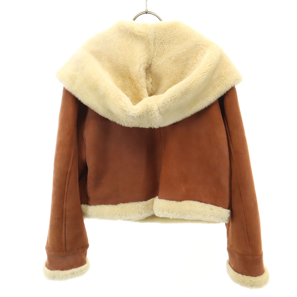 ヴィンテージ 80s トルコ製 シャーリング加工 ムートンジャケット free ブラウン VINTAGE フーディー レディース