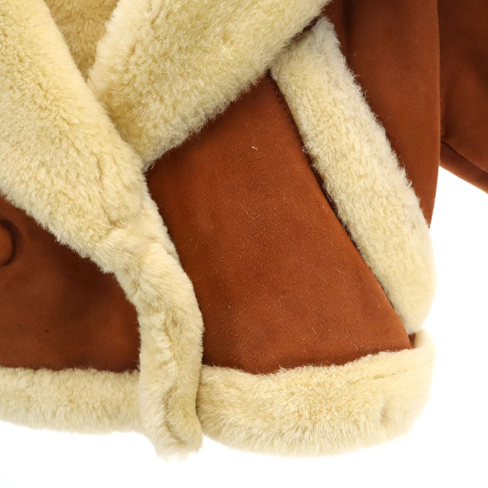 ヴィンテージ 80s トルコ製 シャーリング加工 ムートンジャケット free ブラウン VINTAGE フーディー レディース