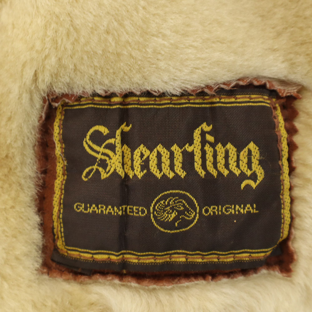 ヴィンテージ 80s トルコ製 シャーリング加工 ムートンジャケット free ブラウン VINTAGE フーディー レディース