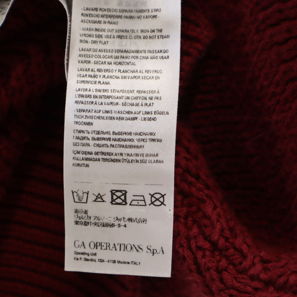 ARMANI EXCHANGE アルマーニエクスチェンジ 長袖 ショールカラー セーター S ワインレッド×ブラック ニット メンズ