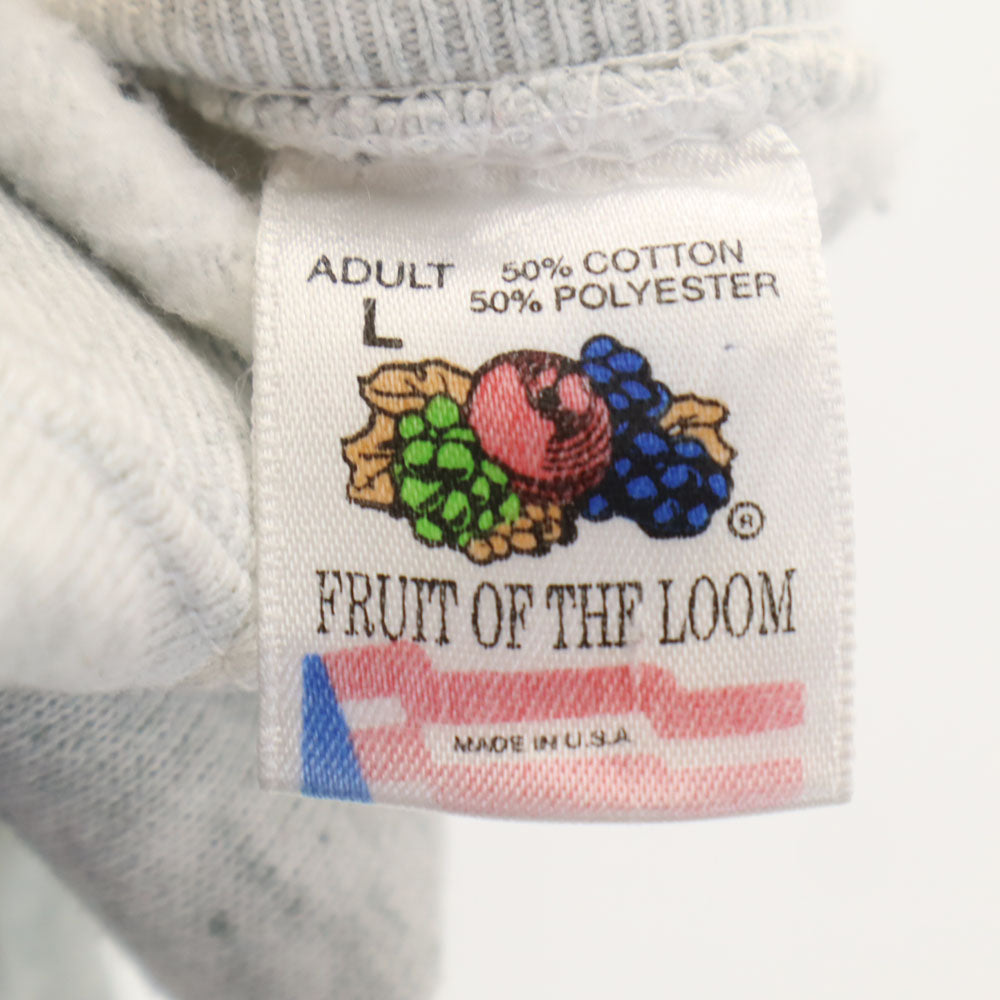 FRUIT OF THE LOOM フルーツオブザルーム 90s USA製 オールド 長袖 スウェット トレーナー L グレー系 裏起毛 メンズ