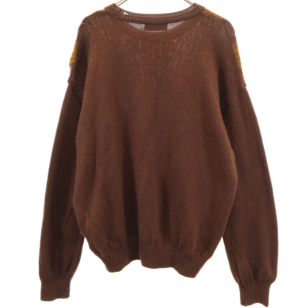 YVES SAINT LAURENT イヴサンローラン 90s 日本製 オールド 長袖 セーター LA ブラウン ニット ケーブル編み メンズ