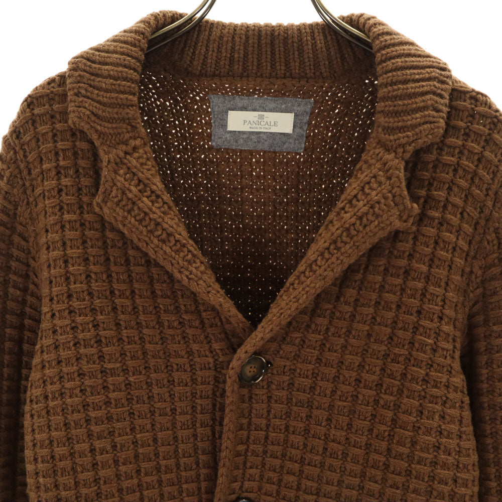 パニカーレ イタリア製 ウール ニット テーラードジャケット 42 ブラウン系 レディース