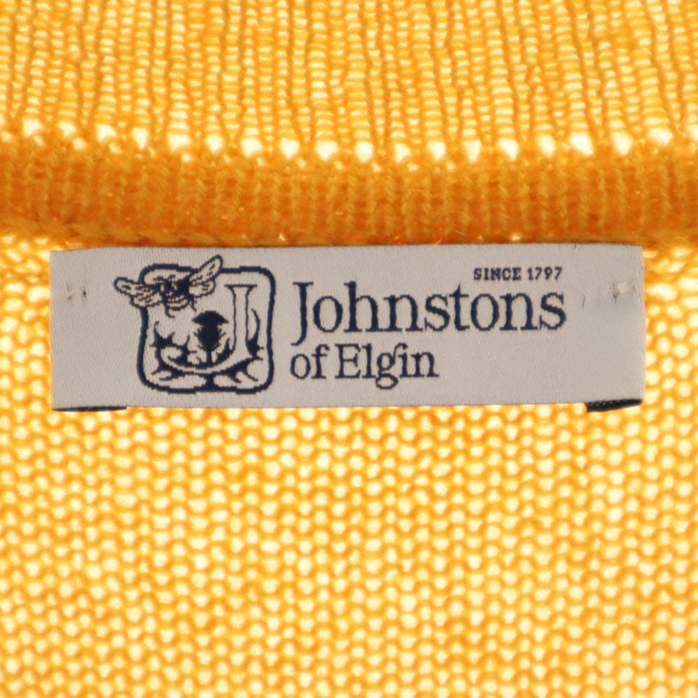 ジョンストンズオブエルガン カシミヤ100％ 長袖 セーター M マスタード Johnstons of Elgin ニット メンズ