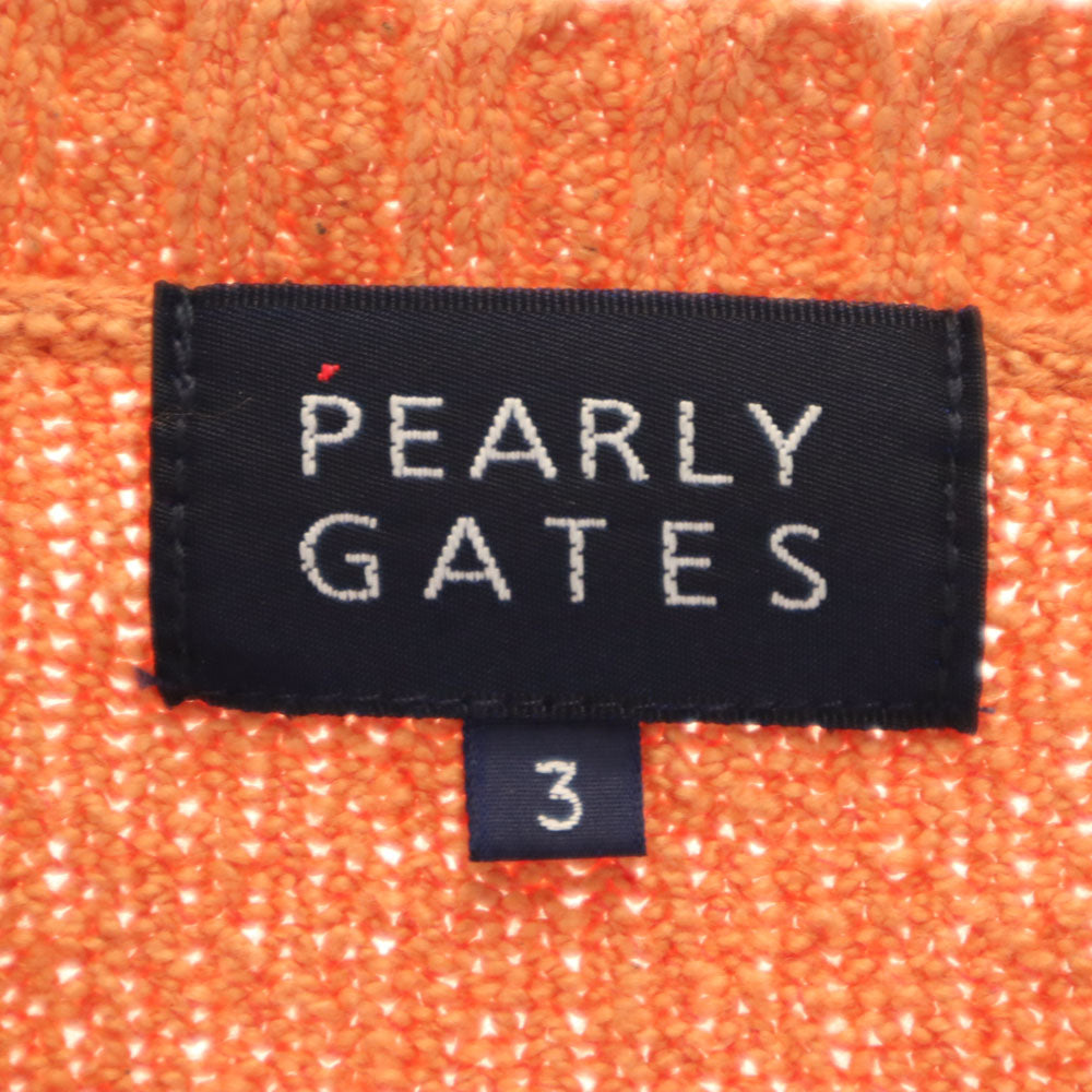 PEARLY GATES パーリーゲイツ ゴルフ 長袖 ニット 3 オレンジ セーター メンズ