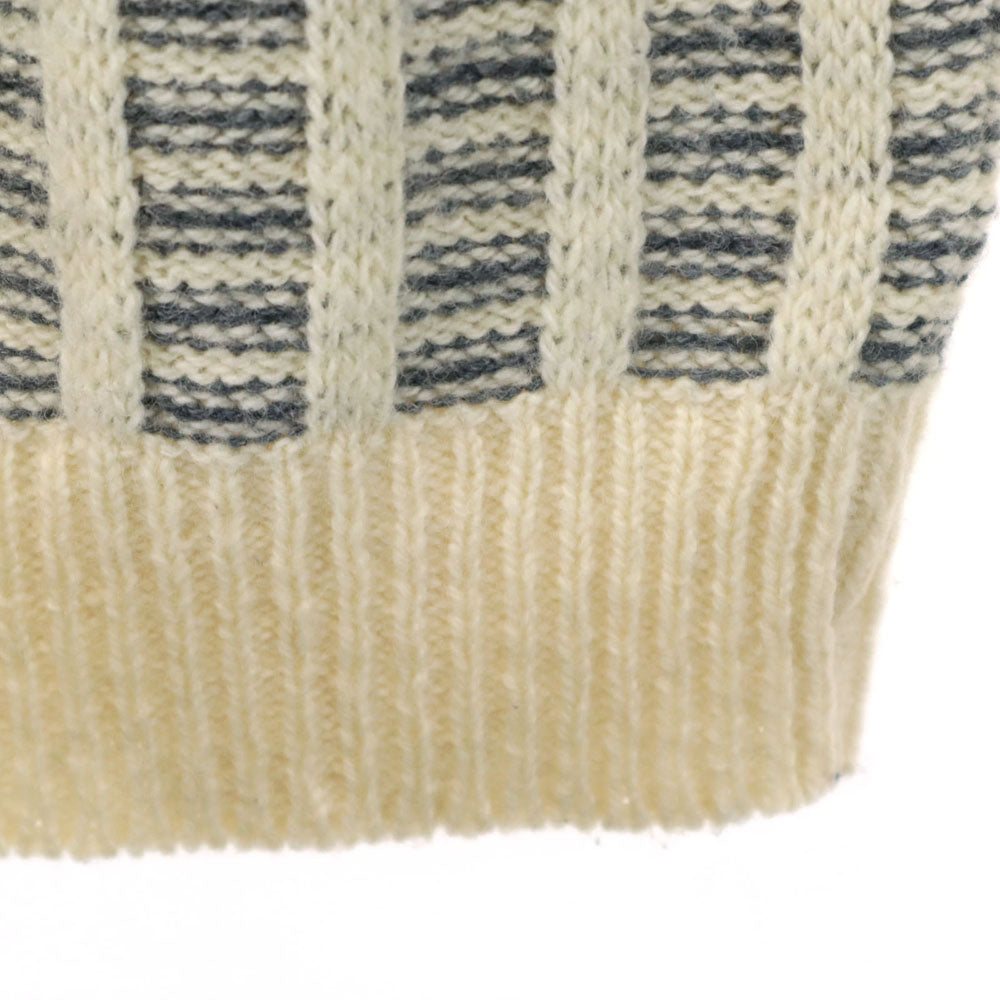 boat house row 90s オールド USA製 ウールブレンド 総柄 長袖 セーター M ベージュ ニット メンズ