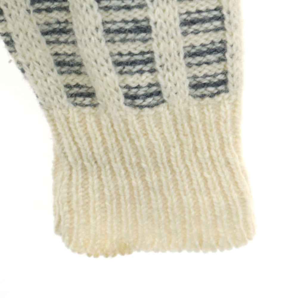 boat house row 90s オールド USA製 ウールブレンド 総柄 長袖 セーター M ベージュ ニット メンズ