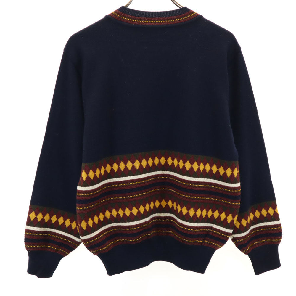クリスチャンディオールスポーツ 90s ウールブレンド オールド モヘア混 アーガイル柄 長袖 セーター L ネイビー Christian Dior SPORTS ニット メンズ