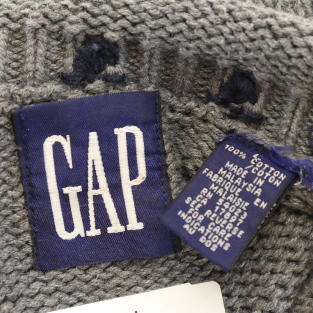 GAP ギャップ 90s オールド ノルディック柄 長袖 セーター L グレー ニット メンズ