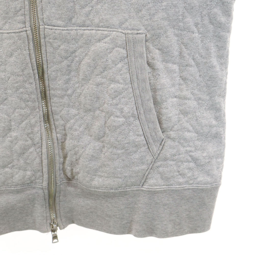 A BATHING APE アベイシングエイプ 日本製 スター柄 長袖 スウェット ジップパーカー M グレー キルティング メンズ