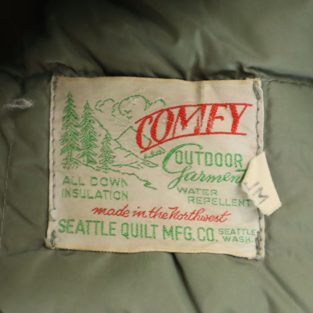 COMFY OUTDOOR GARMENT コンフィアウトドアガーメント 60s 70s ヴィンテージ デカタロン 襟ボア ダウンジャケット ML グリーン メンズ