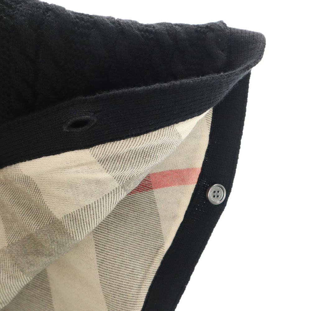 未使用 バーバリーチルドレン ウールブレンド 長袖 ポンチョ 18M-3Y ブラック レディース