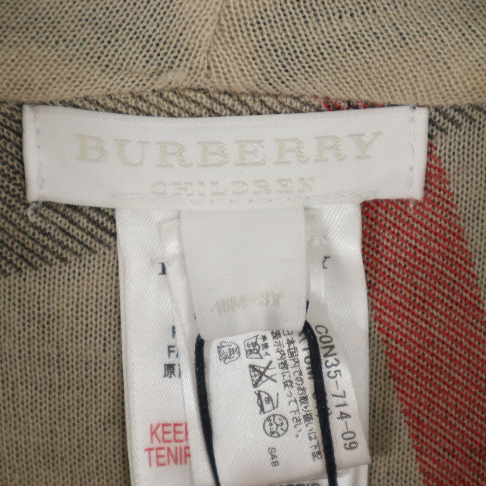 未使用 バーバリーチルドレン ウールブレンド 長袖 ポンチョ 18M-3Y ブラック レディース