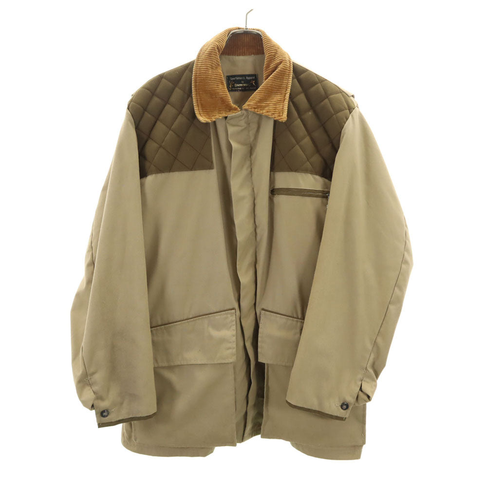 ブローニング 60s 70s ヴィンテージ アルミタロン デカタロン 襟コーデュロイ ハンティングジャケット ベージュ ダブルジップ メンズ
