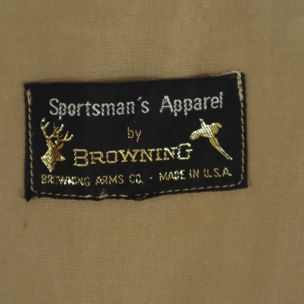 ブローニング 60s 70s ヴィンテージ アルミタロン デカタロン 襟コーデュロイ ハンティングジャケット ベージュ ダブルジップ メンズ